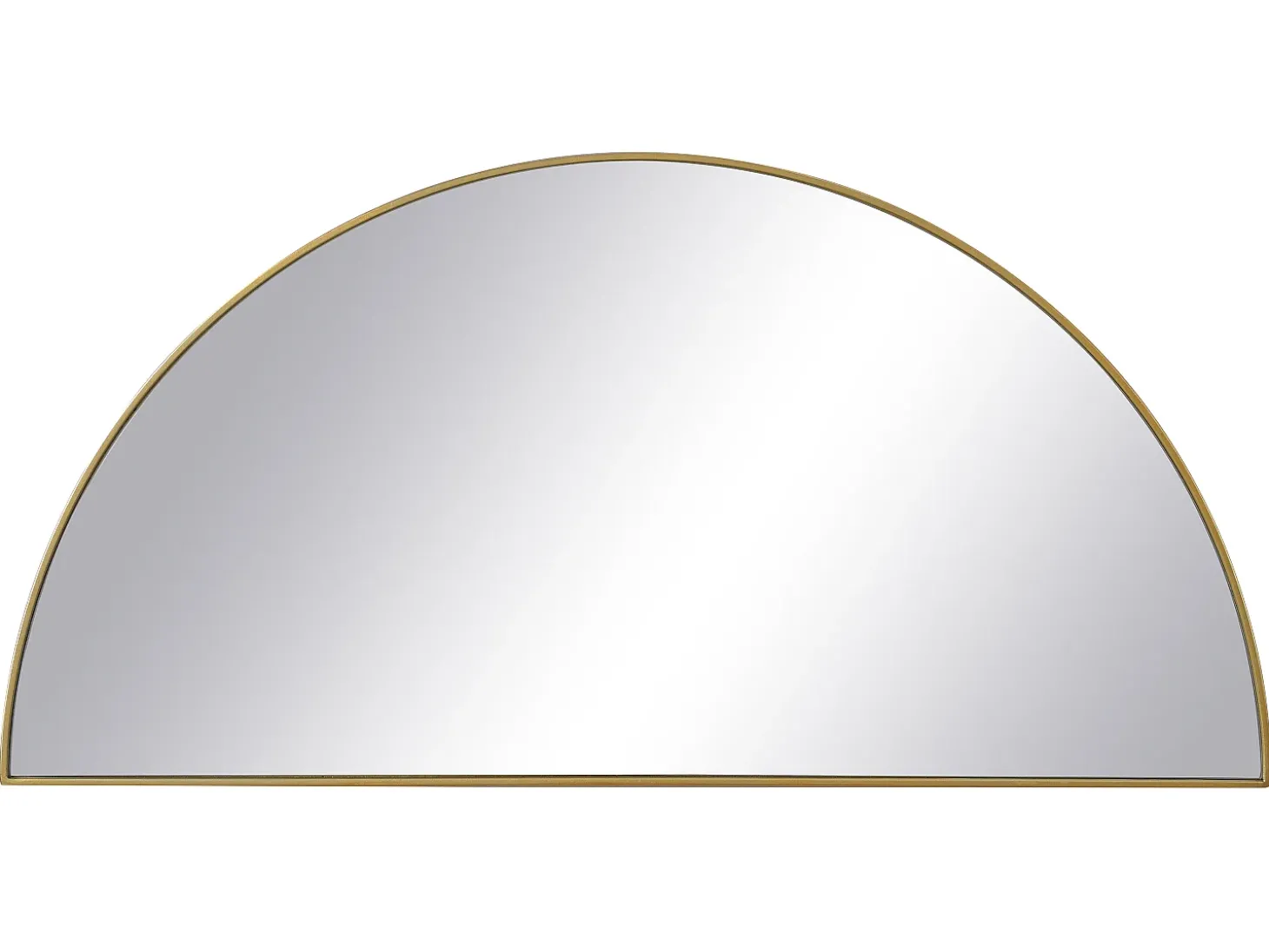 Conjunto de 2 espelhos semicírculo design em metal C.50 x A.100 cm dourado - GAVRA