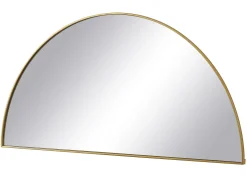 Conjunto de 2 espelhos semicírculo design em metal C.50 x A.100 cm dourado - GAVRA