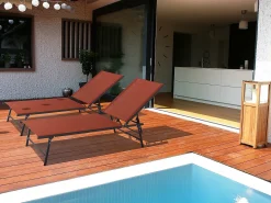 Conjunto de 2 espreguiçadeiras metálicas "Sublima" - 180 x 54 x 104 cm - Terracota