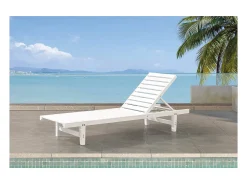 Conjunto de 2 espreguiçadeiras de madeira "Rawai" - Branco