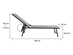 Conjunto de 2 espreguiçadeiras metálicas "Sublima" - 180 x 54 x 104 cm - Taupe