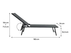 Conjunto de 2 espreguiçadeiras em metal "Sublima" - 180 x 54 x 104 cm - Antracite