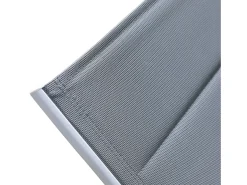 Conjunto de 2 espreguiçadeiras BARBADOS em textilene cinzento e mesa de apoio - alumínio branco