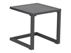 Conjunto de 2 espreguiçadeiras BARBADOS em textilene preto e mesa de apoio - alumínio cinzento antracite