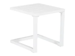 Conjunto de 2 espreguiçadeiras BARBADOS em textilene branco e mesa de apoio - alumínio branco