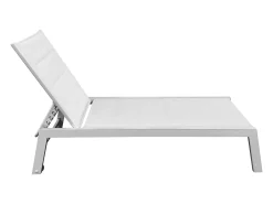 Conjunto de 2 espreguiçadeiras BARBADOS em textileno branco - alumínio branco