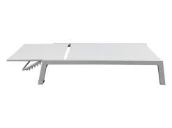 Conjunto de 2 espreguiçadeiras BARBADOS em textileno branco - alumínio branco