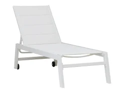 Conjunto de 2 espreguiçadeiras BARBADOS em textileno branco - alumínio branco