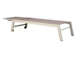 Conjunto de 2 espreguiçadeiras BARBADOS em taupe textilene - taupe aluminium
