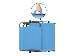 Conjunto de 2 espreguiçadeiras dobráveis "Lazy" - Com guarda-sol - Azul