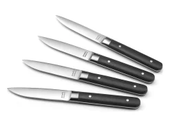 Conjunto de 4 facas de carne Fusion Noir - Lâmina lisa e cabo em ABS - 22 cm