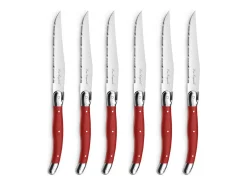 Conjunto de 6 facas de carne Laguiole Tradition Rouge