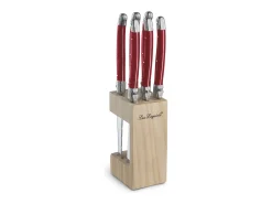 Conjunto de 6 facas de carne Laguiole Tradition Rouge