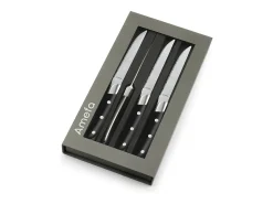 Conjunto de 4 facas de carne Achille Noir Amefa 11cm - Coleção Autêntica e Resistente
