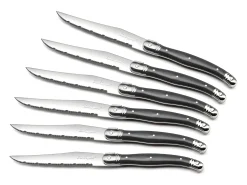 Conjunto de 6 facas de carne Laguiole Tradition Cinza Antracite