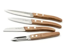 Conjunto de 4 facas de cozinha Laguiole Forest "Essentiel" em madeira natural