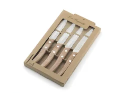 Conjunto de 4 facas de cozinha Laguiole Forest em madeira natural com rebites de alumínio