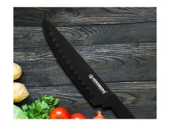 Conjunto de 8 facas em aço inoxidável com suporte de acrílico-Preto Herzberg HG-MSN8BLK