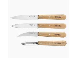 Conjunto de 4 facas Opinel em madeira de faia natural
