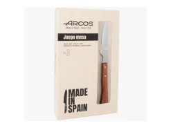 Conjunto de 6 Facas para Bife Arcos Forest Lâmina NITRUM® 11 cm Cabo em Madeira de Faia Comprimida