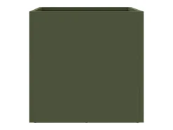 Conjunto de 2 jardineiras elevadas para plantas flores jardim e terraços verde-oliva 32 x 30 x 29 cm aço verde 02_0039080
