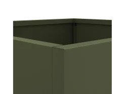 Conjunto de 2 jardineiras elevadas para plantas flores jardim e terraços verde-oliva 32 x 30 x 29 cm aço verde 02_0039080