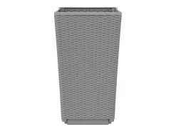 Conjunto de 4 jardineiras elevadas para plantas flores jardim e pátio transparentes 32,5 x 32,5 x 57 cm polipropileno cinza 02_0039115