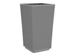 Conjunto de 4 jardineiras elevadas para plantas flores jardim e pátio transparentes 32,5 x 32,5 x 57 cm polipropileno cinza 02_0039115