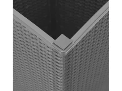 Conjunto de 4 jardineiras elevadas para plantas flores jardim e pátio transparentes 32,5 x 32,5 x 57 cm polipropileno cinza 02_0039115