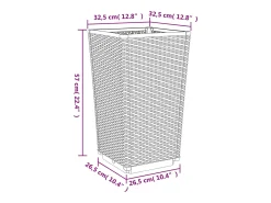 Conjunto de 4 jardineiras elevadas para plantas flores jardim e pátio transparentes 32,5 x 32,5 x 57 cm polipropileno cinza 02_0039115
