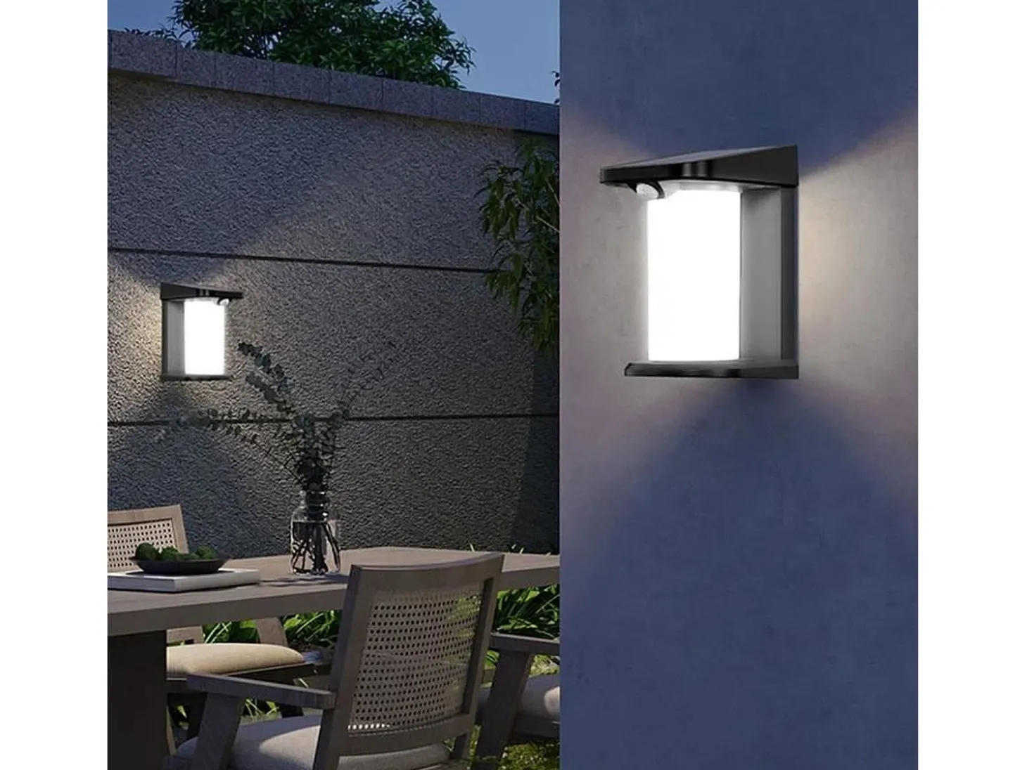 Conjunto de 2 luminárias de parede com sensor solar 100LM LUSTY