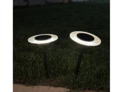 Conjunto de 2 luminárias solares de jardim. H35CM UFO