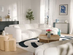 Conjunto de 2 mesas de apoio, caixas orgânicas rotim A45 cm x A33,5 cm cor natural MARSA