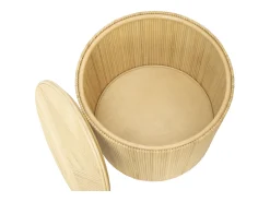 Conjunto de 2 mesas de apoio com arrumação redondas rotim D44 e D50 cor natural GABES