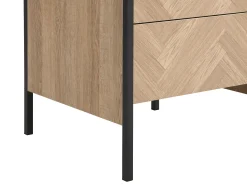 Conjunto de 2 mesas de cabeceira com 2 gavetas MDF cor natural e preto TUMACO
