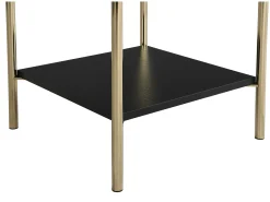 Conjunto de 2 mesas de cabeceira, 1 gaveta MDF e metal preto e dourado MILAVIA