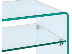 Conjunto de 2 mesas de cabeceira 1 nicho vidro temperado - STILEOS