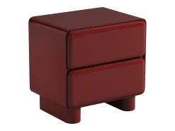conjunto de 2 mesas de cabeceira com 2 gavetas mdf bordeaux lacado - AUNELA