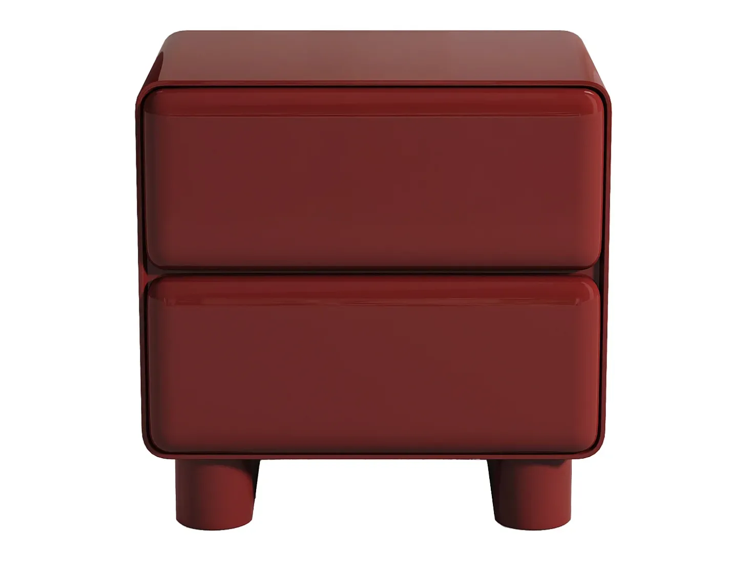 conjunto de 2 mesas de cabeceira com 2 gavetas mdf bordeaux lacado - AUNELA