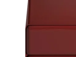 conjunto de 2 mesas de cabeceira com 2 gavetas mdf bordeaux lacado - AUNELA