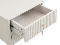 Conjunto de 2 mesas de cabeceira 2 gavetas MDF bege e dourado - CALITARO