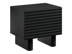 Conjunto de 2 mesas de cabeceira com 1 porta em MDF preto - LUDIMA