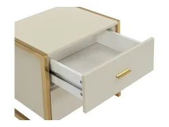 Conjunto de 2 mesas de cabeceira, 2 gavetas MDF bege e dourado OMBRELIA de Pascal Morabito