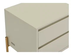 Conjunto de 2 mesas de cabeceira 2 gavetas MDF e metal bege e dourado - KORASA