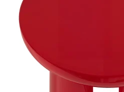 Conjunto de 2 mesas de centro em MDF - Bege e vermelho lacado - DERLALI