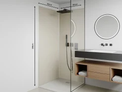 Conjunto de 2 painéis de duche marfim em alumínio com perfis 2xC90xA210 cm - ITZIAR