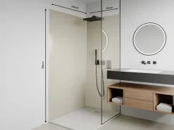 Conjunto de 2 painéis de duche marfim em alumínio com perfis C90xL120xA210 cm - ITZIAR