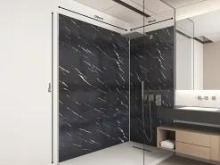 Conjunto de 2 painéis de parede chuveiro efeito mármore em alumínio C90xL120xA210 cm ENEKO