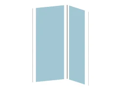 Conjunto de 2 painéis de parede de casa de banho com perfis incluídos - L. 90 x C. 120 x A. 210 cm