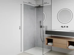 Conjunto de 2 painéis de parede de duche alumínio com perfis 2x90x210 cm ARFINO
